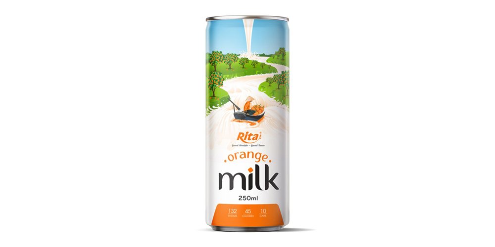 Rita Brand Orange Milk 250ml Slim Can